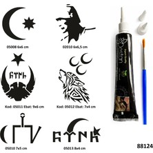 Airbrush Tattoo Milli Semboller Siyah Hint Kınası  Geçici Dövme Yapma Seti