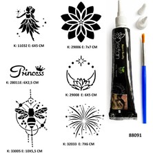 Airbrush Tattoo Mandala ve Peri Hint Kınasıyla Geçici Dövme Yapma Kiti