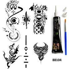 Airbrush Tattoo Fantastik Karizmatik Modeller Hint Kınasıyla Geçici Dövme Yapma Kiti