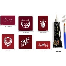 Airbrush Tattoo Sonsuz Kral Hint Kınasıyla Geçici Dövme Seti