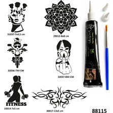 Airbrush Tattoo Çılgın Kızlar Geçici Dövme Yapma Seti Siyah Kına ve Fırça Hediyeli