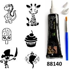 Airbrush Tattoo Çocuksu Modeller Hint Kınasıyla Geçici Dövme Yapma Seti