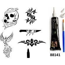 Airbrush Tattoo Anka Kurukafa Hint Kınasıyla Geçici Dövme Yapma Seti