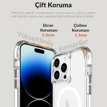 Mabeyn Bix 13 Pro / 14 Pro Octagon Hava Yastıklı Magsafe Kılıf Maksimum Korumalı Kristal Şeffaf