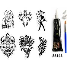 Airbrush Tattoo Felsefe ve Mitoloji Hint Kınasıyla Geçici Dövme Yapma Seti