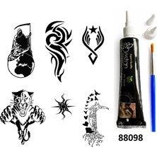 Airbrush Tattoo Tribal Felsefik Hint Kınasıyla Geçici Dövme Yapma Kiti