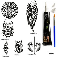 Airbrush Tattoo Tribal Serisi Hint Kınasıyla Geçici Dövme Yapma Seti
