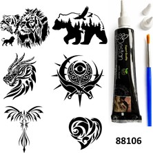 Airbrush Tattoo Doğa Modelleri Hint Kınasıyla Geçici Dövme Yapma Kiti