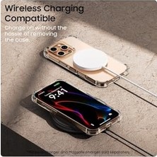 Mabeyn - 16 Pro ile Uyumlu Iphone Kılıf Köşe Korumalı Darbeye Dayanıklı Antişok Şeffaf Silikon Logo Kapak