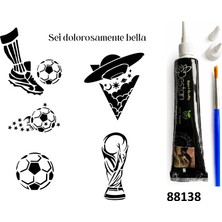 Airbrush Tattoo Futbol Hint Kınasıyla Geçici Dövme Yapma Seti