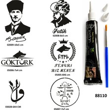 Airbrush Tattoo Fatih Atatürk Geçici Dövme Yapma Seti Siyah Kına ve Fırça Hediyeli