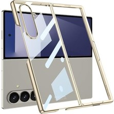 Mabeyn Undeplus Galaxy Z Fold 7 ile Uyumlu Kılıf Full Camlı Şeffaf Kapak Titanyum