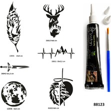 Airbrush Tattoo Doğa Serisi Hint Kınasıyla Geçici Dövme Yapma Seti