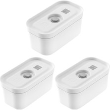 Mabeyn Zwilling Fresh & Save Vakumlu Yemek Taşıma Kabı, S, Plastik, Beyaz-Gri 3lü Paket