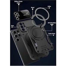 Mabeyn Galaxy A56 Için ile Uyumlu Kılıf Kamera Korumalı Açılıp Kapanabilen Dikey ve Yatay Standlı 360 Derece Dönebilen Stand Darbelere Dayanıklı Koruyucu Renkli Tank Kapak