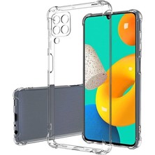 Mabeyn Galaxy M32 ile Uyumlu ile Uyumlu Kapak Köşe Korumalı Airbag Antishock Şeffaf Silikon Kılıf