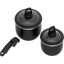 Mabeyn Pierre Cardin Granit Tencere Seti Siyah 5 Parça