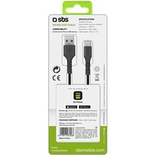 Mabeyn Sbs Tecablemıcrok Mikro USB Şarj ve Veri Kablosu 1 Mt. Siyah