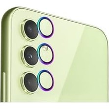 Mabeyn Galaxy A15 Ile Uyumlu Metal Temperli Cam Lens Koruyucu, Colorful