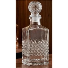 Mabeyn Cam Karaf Şişe ve 2'li Bardak Seti Su Meşrubat Viski Şişesi Seti 1000 ml