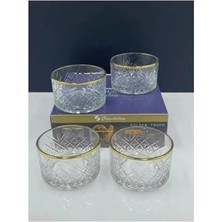 Mabeyn Paşabahçe 530040 Timeless Golden Touch Kase 9 cm 4 Lü Şeffaf