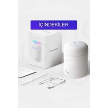 Mabeyn Hava Nemlendirici H2O Humidifier Ortam Nemlendirici Işıklı Buhar Makinesi Aroma Difüzörlü Araç Içi, Oda Nemlendirici (Karışık Renk Beyaz, Gri, Pembe)