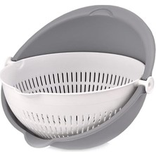 Mabeyn Buffer Çok Amaçlı 360 Derece Dönebilir Pratik Hazneli Mutfak Süzgeç Elek