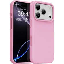 Mabeyn - 17 Pro ile Uyumlu Kılıf Içi Kadife Ekran ve Kamera Yükseltili Lansman Silikon Koruyucu Kapak Pembe