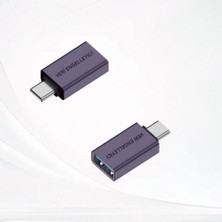 Mabeyn USB To Type-C Data Blocker - Veri Engelleyici Mor Otgbu