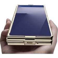 Mabeyn - Galaxy Z Fold 7 ile Uyumlu Kılıf Arkası Şeffaf Cam Kenarları Metalik Renkli Kıpta Titanyum Gkk Kapak