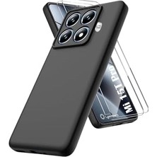 Mabeyn - ile Uyumlu Mi 15T Pro Kılıf Kamera Korumalı Yumuşak Renkli Mat Silikon + 9h Ekran Koruyucu Cam 2in1 Set
