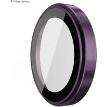 Mabeyn 14 Pro / 14 Pro Max ile Uyumlu Safir Kamera Lens Koruyucu - Alüminyum Çerçeveli, Hizalama Aparatlı, Su Geçirmez Glue Layer,%95+ Kristal Netlikte 9h Safir Cam - Derin Mor