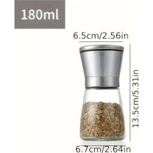 Mabeyn Mithra Life 2li Set Metal Krom Kapaklı Cam Tuz Karabiber Değirmeni Gümüş MIT1244