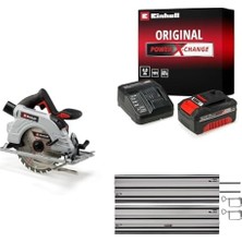 Mabeyn Te-Cs 18/190 Li Bl - Solo, Kömürsüz Akülü Daire Testere + 18V 4,0 Ah Pxc Starter Kit, Akü ve Şarj Cihazı + Alüminyum Daire Testere Rayı 2X1000 mm