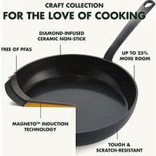 Mabeyn Greenpan Craft Sert Anodize Sağlıklı Seramik Yapışmaz Kızartma Tavası 30 Cm, Pas Içermez, Indüksiyonlu Ocaklara Uygun, Bulaşık Makinesinde Yıkanabilir, Fırına Dayanıklı, Siyah