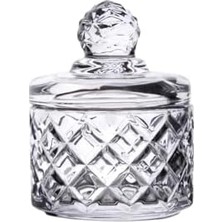 Mabeyn Deconox Lüx Kristal Mini Cam Şekerlik & Cam Lokumluk, Kesme Cam Lüx Şekerlik 7.5cm*9.2cm - 06641