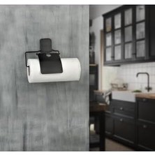 Mabeyn Yapışkanlı Kağıt Rulo Havluluk Peçetelik Havlu Kağıtlık Mat Siyah Banyo Mutfak Düzenleyici