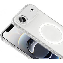 Mabeyn 17 Air ile Uyumlu Kılıf M-Safe Şarj Özellikli Şeffaf Kamera Çerçeveli Porto Kapak - Şeffaf