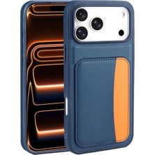 Mabeyn - 17 Pro ile Uyumlu Iphone Kılıf Kamera Korumalı Kartlıklı Cüzdanlı Renkli Tuşlu Deri Tasarımlı Silikon Kapak