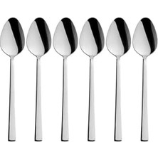Mabeyn Parlak Gümüş Pasta Tatlı Kaşık-Çatal-Bıçak Seti, Paslanmaz Çelik, Kaşık - Çatal - Bıçak Seti, 18 Adet