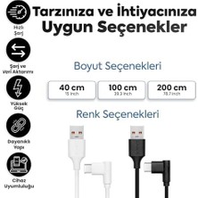 Mabeyn USB To Type-C ile Uyumlu ve ile Uyumlu Hızlı Şarj ve Data Kablosu 200 cm L Tipi Gaming (Siyah)