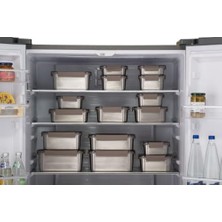 Mabeyn Locknlock Paslanmaz Çelik Fırın - Saklama Kabı Dörtgen Kilitli 310 ml - Kahverengi