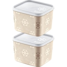 Mabeyn Smartware 2'li Set No Frost Saklama Kabı Latte 1250 ml