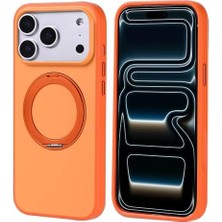 Mabeyn 17 Pro Max ile Uyumlu Kılıf M-Safe Şarj Özellikli 360 Standlı Proton 2.5mm Kapak Turuncu