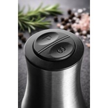 Mabeyn Dual Paslanmaz Çelik Çift Hazneli Otomatik Tuz & Karabiber Öğütücü Pilli - Metalik