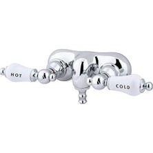 Mabeyn Pirinç CC44T1 Duvar Askısı Bacak Küvet, Porselen Tutma Kolu Dahil, Krom Kaplama