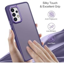 Mabeyn Galaxy A52 ile Uyumlu Köşe Korumalı Buzlu Saydam Metal Çerçeveli – Darbeye Dayanıklı, Kamera Korumalı, Mat Arka Yüzey, Ultra Ince Şeffaf Koruma Telefon Kılıfı