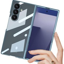 Mabeyn Galaxy Z Fold 7 ile Uyumlu Kılıf Full Camlı Kıpta Kapak - Gri-Yeşil