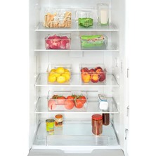 Mabeyn Pazar Kapısı 3 Lü Kırılmaz Ultra Dayanıklı Buzdolabı Düzenleyici Organizer Kutu Şeffaf Set (3 Boy Kutu Set)