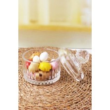 Mabeyn Deconox Lüx Kristal Mini Cam Şekerlik & Cam Lokumluk, Kesme Cam Lüx Şekerlik 7.5cm*9.2cm - 06642